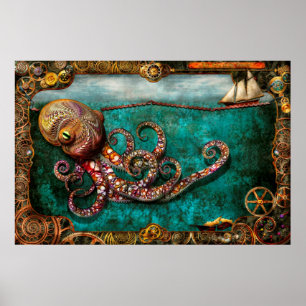 Steampunk - The tale of the Kraken Poster