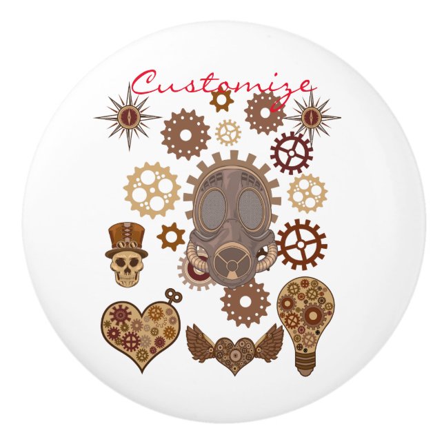 Steampunk Theme Thunder_Cove Ceramic Knob (Front)