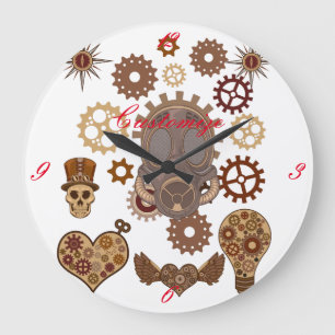 Steampunk Theme Thunder_Cove Large Clock