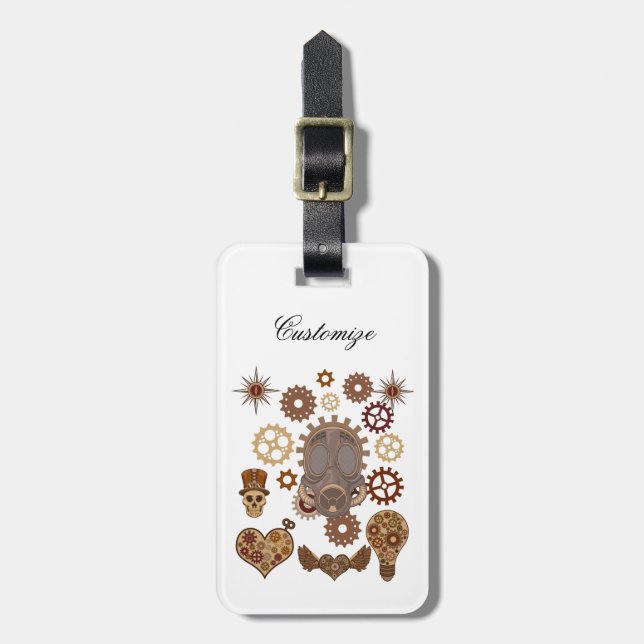 Steampunk Theme Thunder_Cove Luggage Tag (Front Vertical)