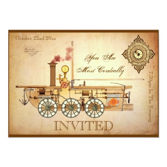 Steampunk Themed Party Card
