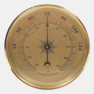 Steampunk Thermometer Classic Round Sticker