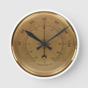 Steampunk Thermometer Round Clock