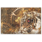 Steampunk Tiger Art  20x30  Decoupage