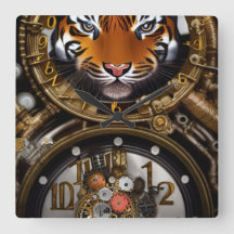 Steampunk tiger Wall Clock