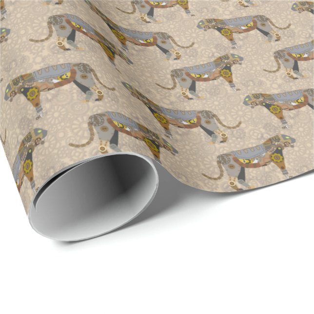 Steampunk Tiger Wrapping Paper (Roll Corner)