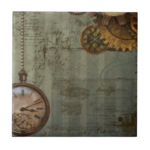 Steampunk Time Machine Ceramic Tile
