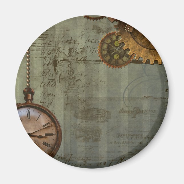 Steampunk Time Machine Magnet (Front)