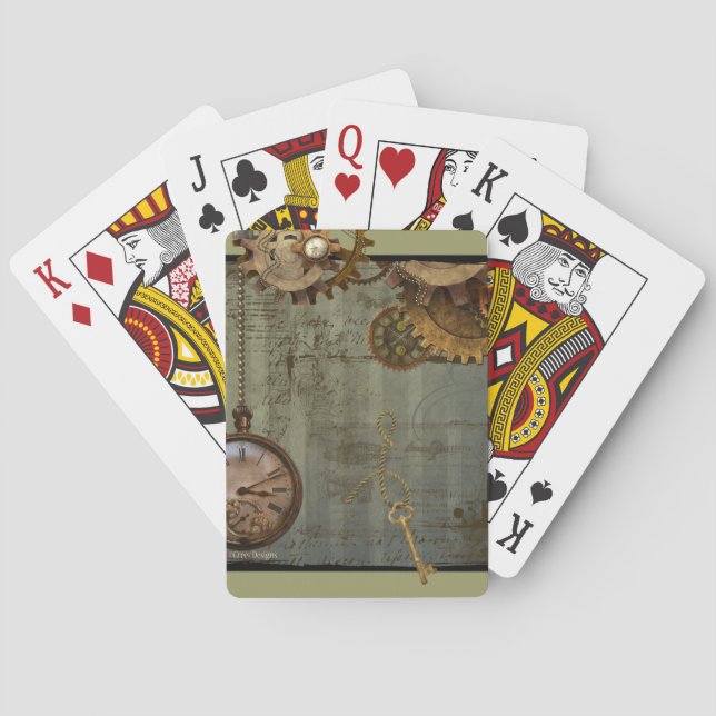 Steampunk Time Machine Playing Cards (Back)