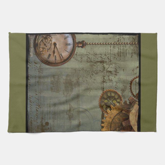 Steampunk Time Machine Tea Towel (Horizontal)