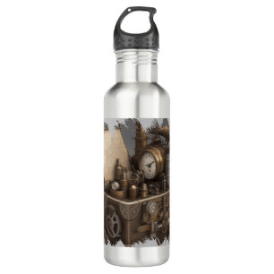Steampunk Time Machine - Vintage Treasure Chest 710 Ml Water Bottle