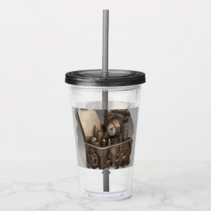 Steampunk Time Machine - Vintage Treasure Chest Acrylic Tumbler