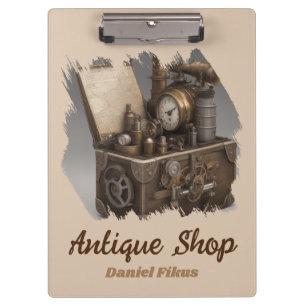 Steampunk Time Machine - Vintage Treasure Chest Clipboard