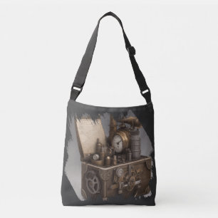 Steampunk Time Machine - Vintage Treasure Chest Crossbody Bag
