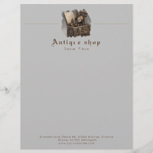 Steampunk Time Machine - Vintage Treasure Chest Custom Letterhead