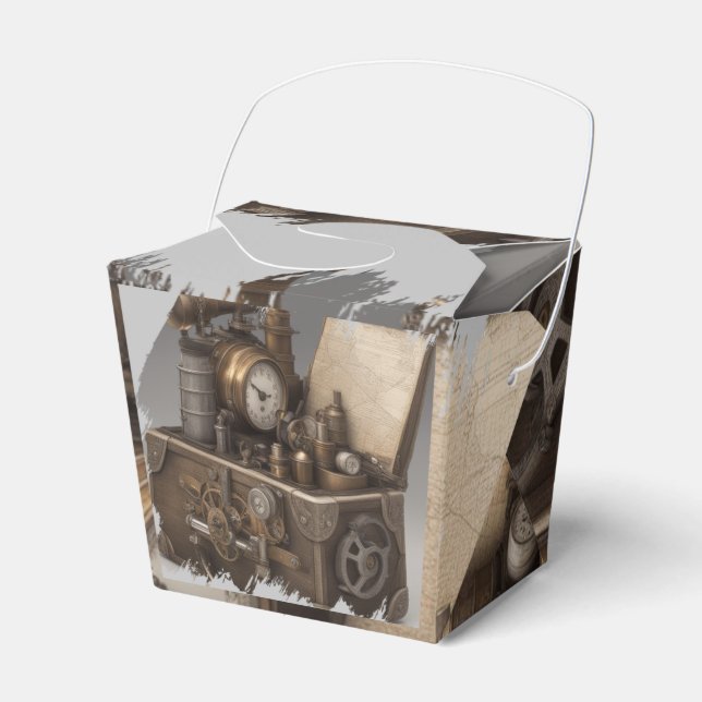 Steampunk Time Machine - Vintage Treasure Chest  Favour Box (Front Side)