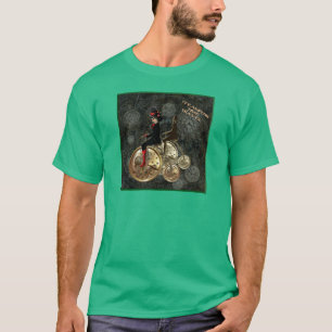 Steampunk time travel, clockwork penny farthing T-Shirt