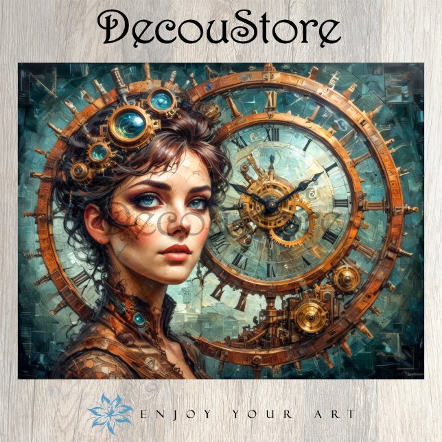Steampunk Timekeeper Portrait Decoupage Tissue Paper (Creator Uploaded)