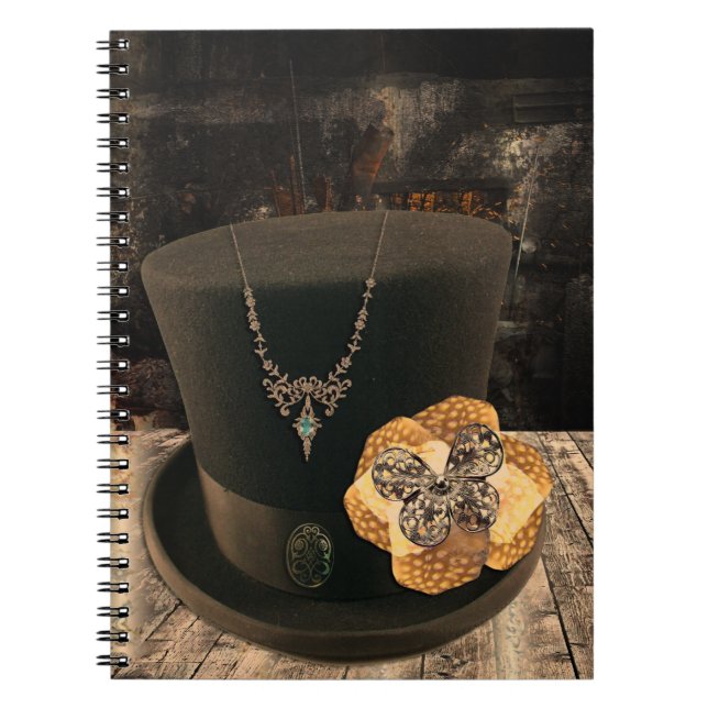 Steampunk Top Hat Hardcover Notebook (Front)