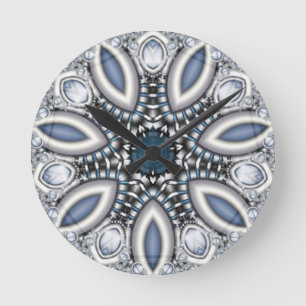 Steampunk Topaz Kaleidoscope Round Clock