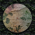 Steampunk Torn Rose | Vintage Distressed Ephemera Dartboard<br><div class="desc">90s Grunge, All Grown Up! Feminine, sophisticated Victorian era shabby chic steampunk seamless pattern featuring ripped paper with a pink rose on a grunge background. This vintage 1990s inspired abstract design features a gorgeous palette that adds perfect pop of colour. For customisations or other colours, please visit JustFharryn or contact...</div>
