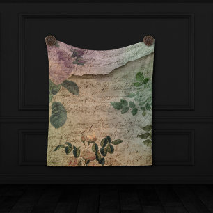 Steampunk Torn Rose   Vintage Distressed Ephemera Tapestry