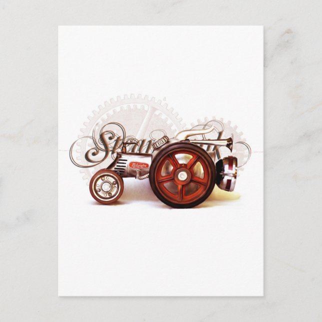 Steampunk Tractor Destiny Gifts Postcard (Front)