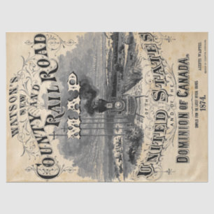 Steampunk Train Decoupage Paper