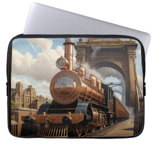 Steampunk Train Leaving London Laptop Sleeve