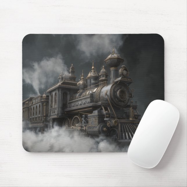 Steampunk Train Mouse Pad (With Mouse)