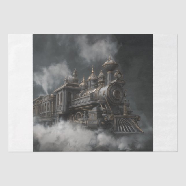 Steampunk Train Tissue Paper (Front)