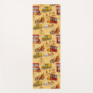 Steampunk transportation pattern yoga mat