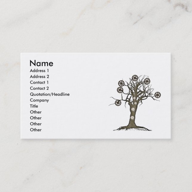 steampunk tree business card (Front)