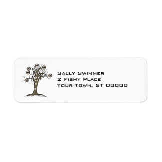 steampunk tree return address label