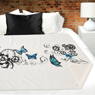 Steampunk Tribal Butterflies Sherpa Blanket