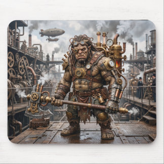 Steampunk Troll In Steampunk Factory Mouse Pad