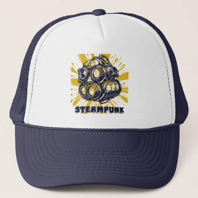 Steampunk Trucker Hat – Vintage Style (Front)