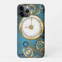 Steampunk turquoise Background with Gears