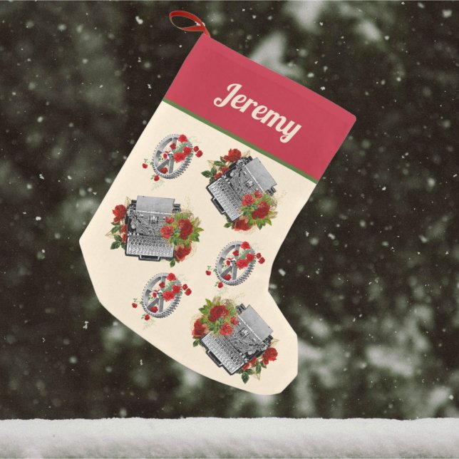Steampunk Typewriter and Gears Christmas Small Christmas Stocking (Creator Uploaded)