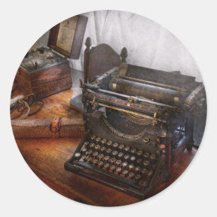 Steampunk - Typewriter - The secret messenger Classic Round Sticker