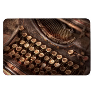 Steampunk - Typewriter - Too tuckered to type Magnet