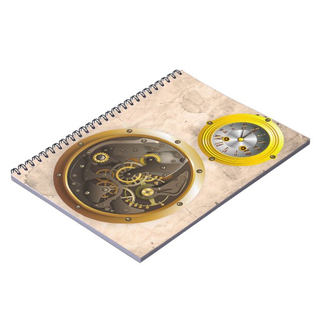 Steampunk Uhr Notebook (Left Side)