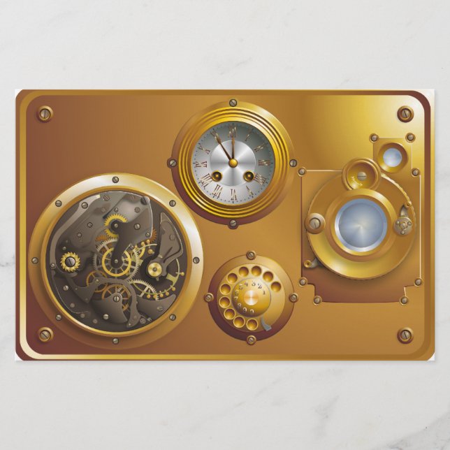 Steampunk Uhr Stationery (Front)