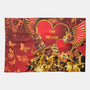 Steampunk Valentine 2 Kitchen Towel