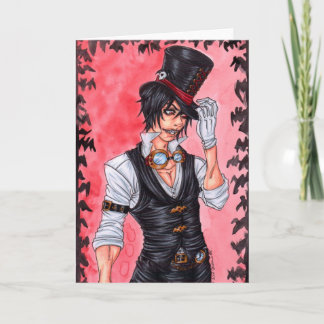 Steampunk Vampire Blank Greeting Card
