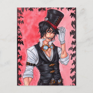 Steampunk Vampire Postcard