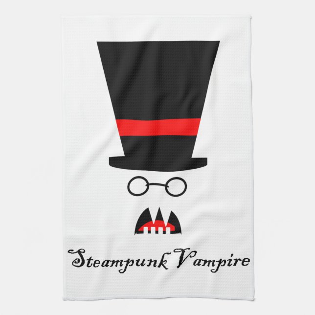 Steampunk Vampire Tea Towel (Vertical)