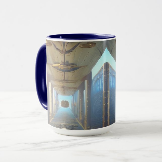 Steampunk Vault Corridor SciFi Mug (Front Left)