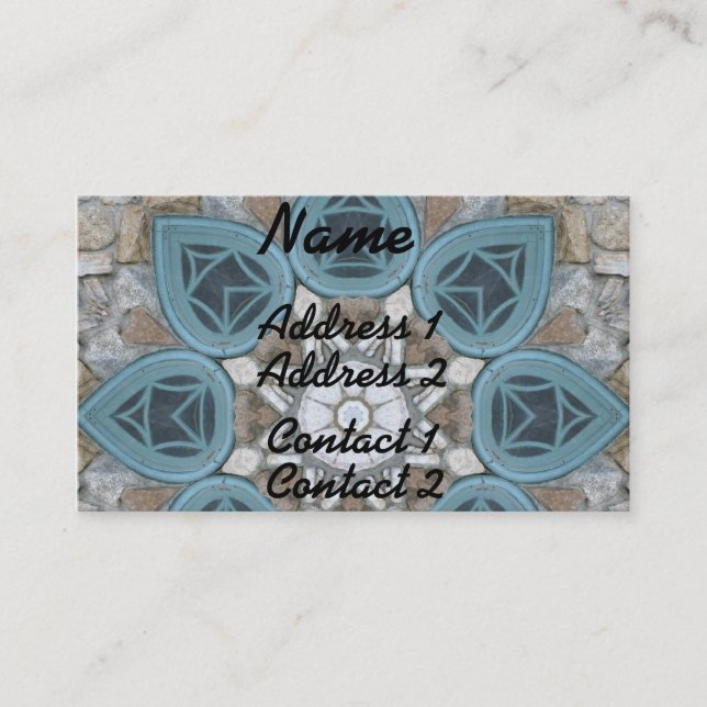 Steampunk Verdigris Window Mandala Business Card (Front)