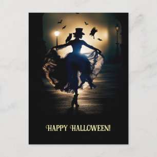 Steampunk Victoria Happy Halloween Owl Lady Holiday Postcard